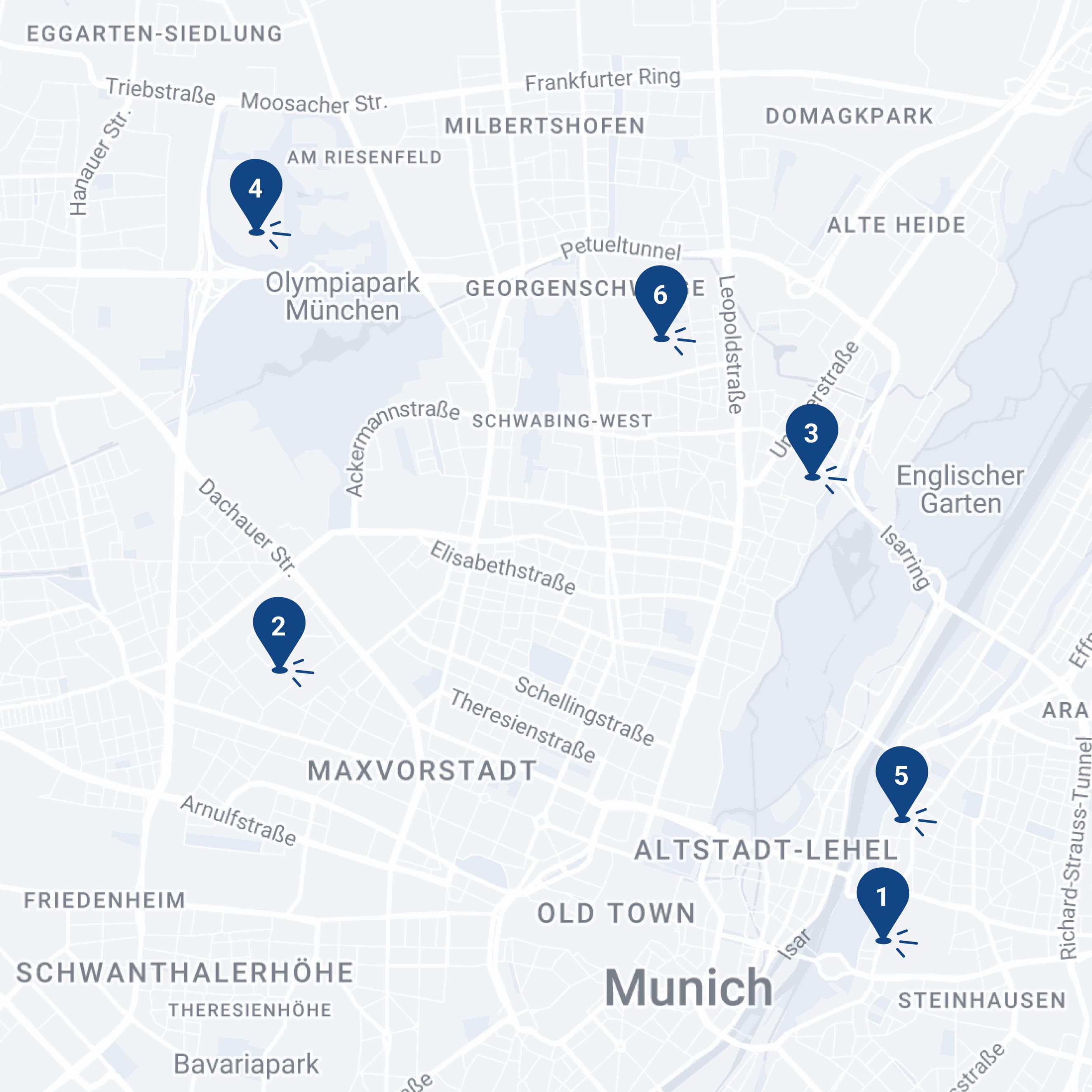 Standortübersicht auf eine Karte von München